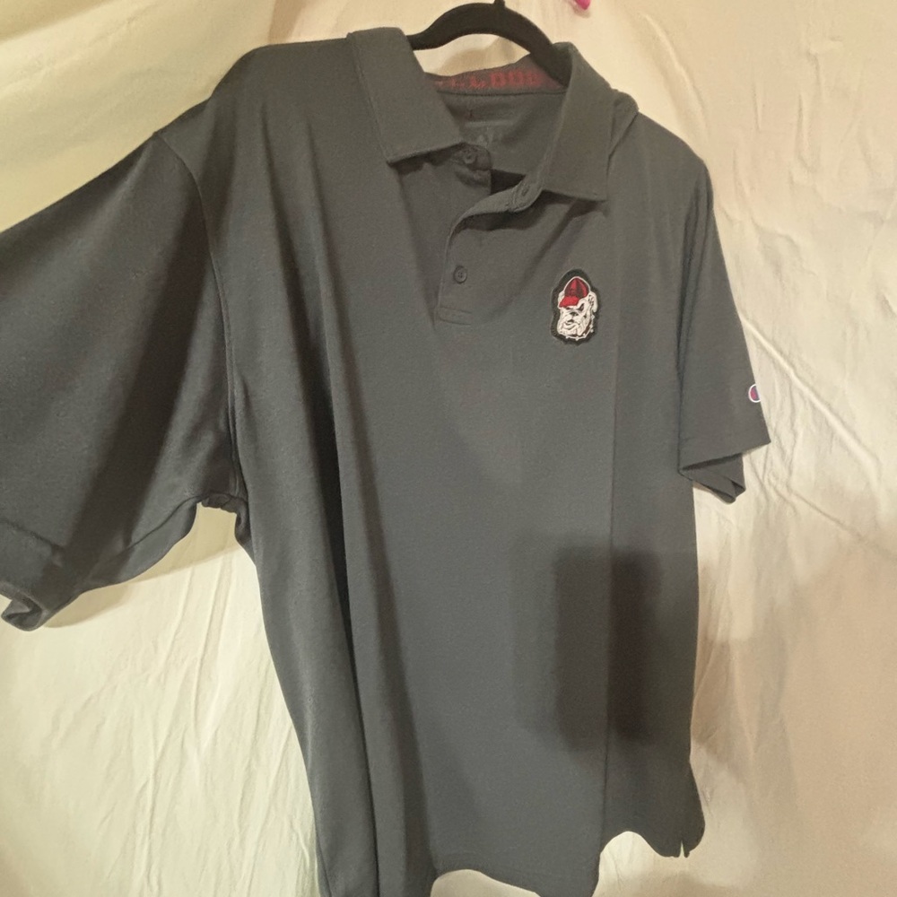 Champion Gray Polo Shirt Athletic Fit UGA bulldogs